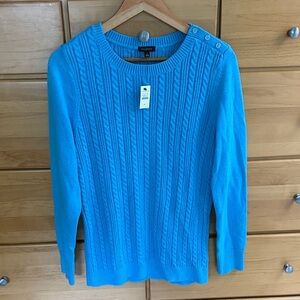 Talbots Sky Blue Cable Knit Pullover